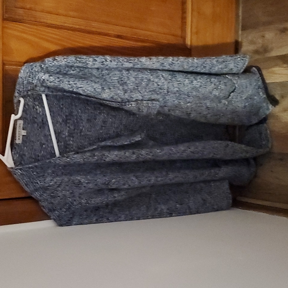 Grey cardigan long sweater with pockets by Mary Jane size small
